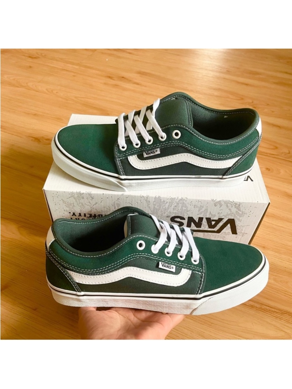 Vans Chukka Low Sidestripe Shoes Green Gables Women 10.0 US Mens 8.5 US - Picture 2 of 13